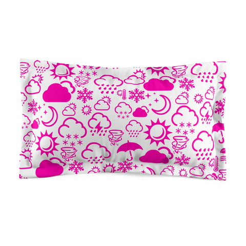 Wx Icon (White/Pink) Microfiber Pillow Sham