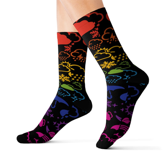 Wx Icon (Noir/Arc-en-ciel) Chaussettes 