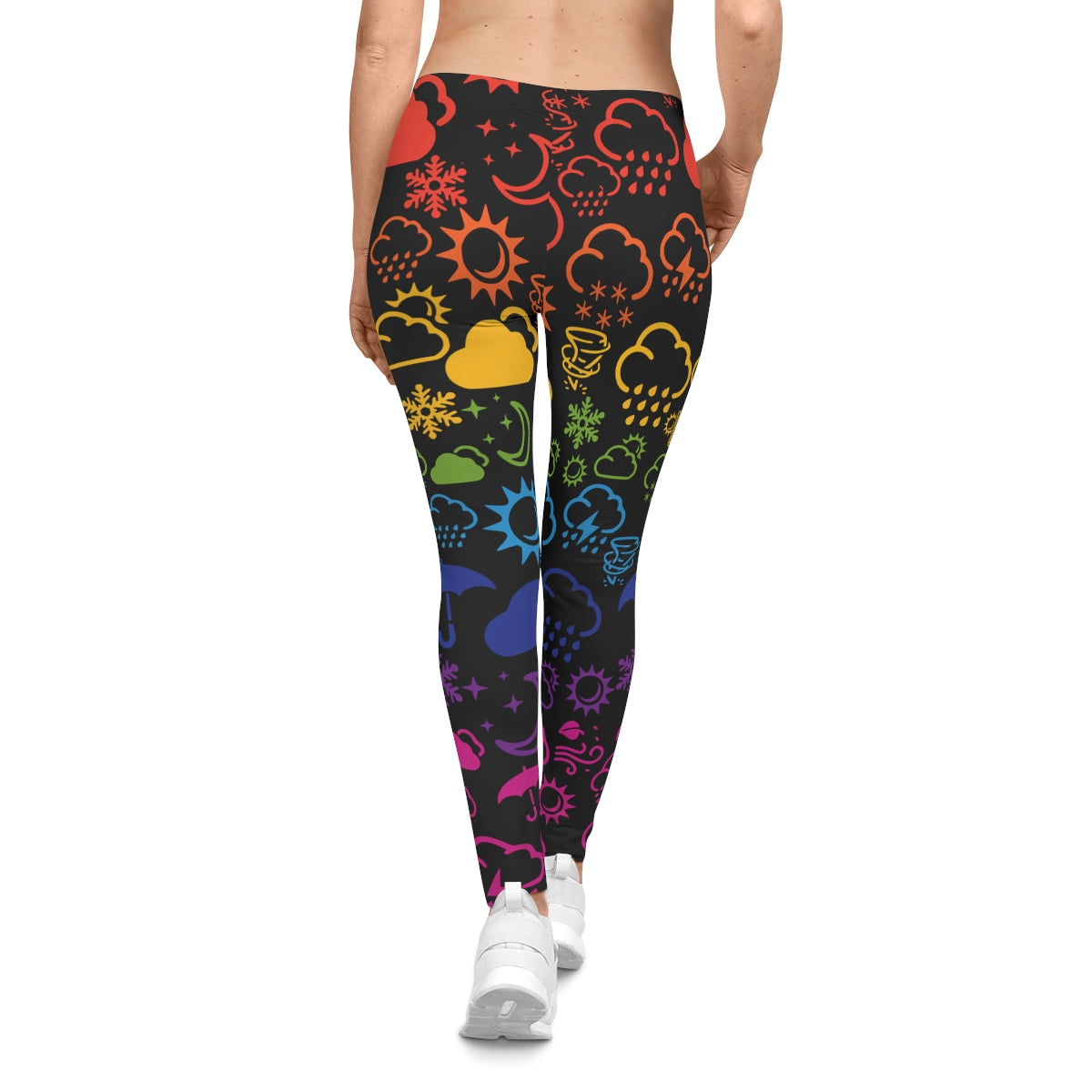 Wx Icon (Black/Rainbow) Casual Leggings