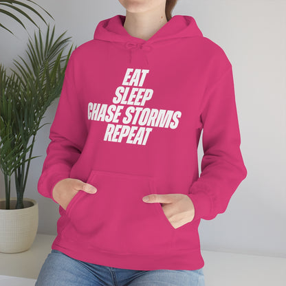 Eat, Sleep, Chase Storms, Repeat Sudadera con capucha 