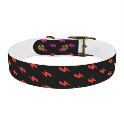 Lightning Icon (Black/Rainbow) Dog Collar