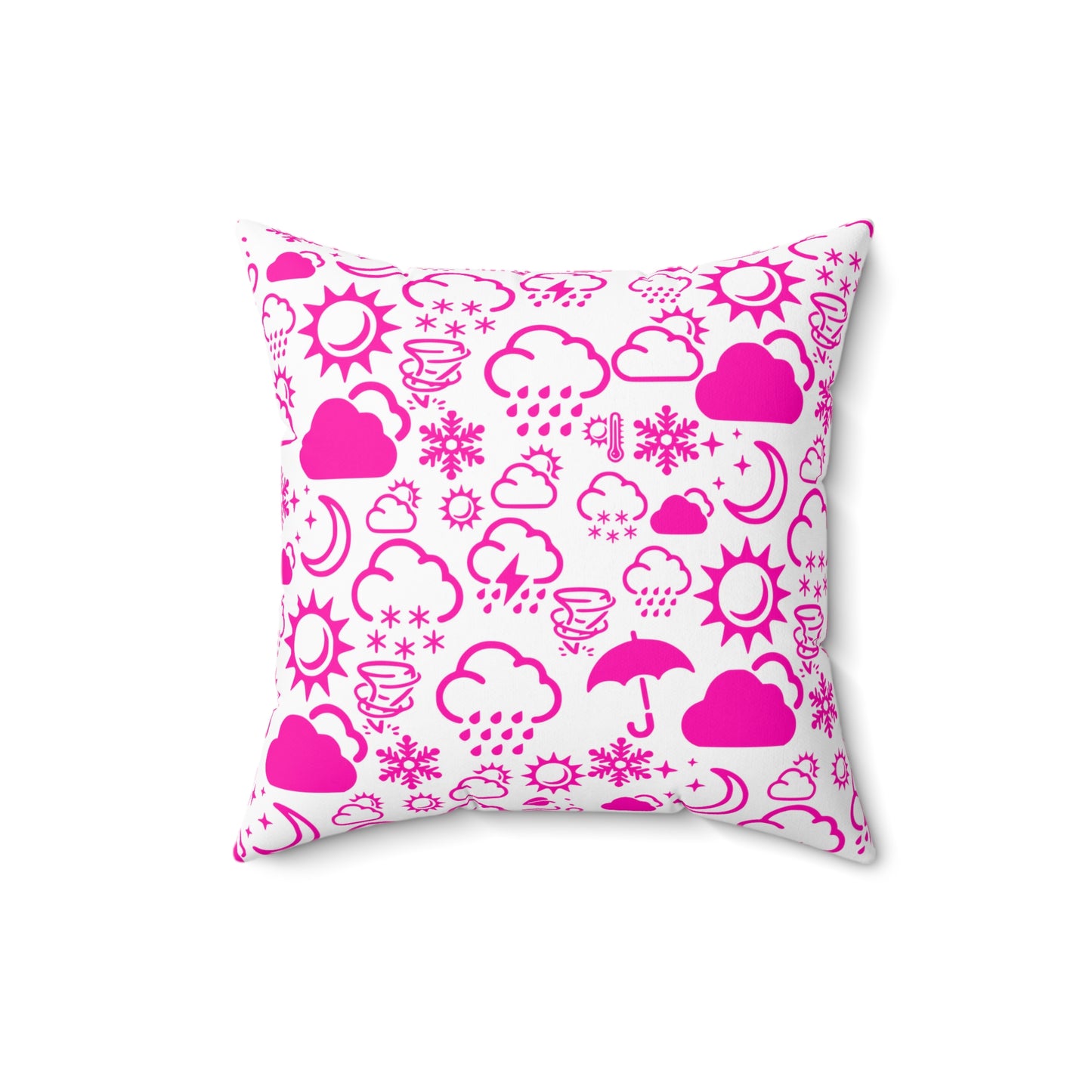 Wx Icon (White/Pink) Throw Pillow