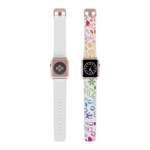 Wx Icon (White/Rainbow) Watch Band for Apple Watch