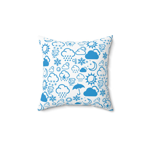 Wx Icon (White/Blue) Throw Pillow