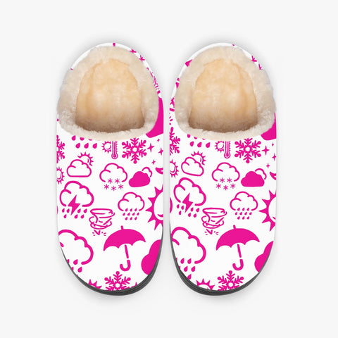 Wx Icon (White/Pink) Fluffy Slippers