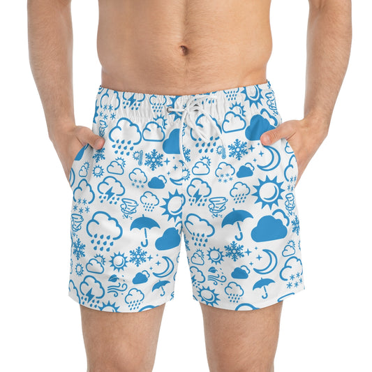 Wx Icon (White/Blue) Swim Trunks