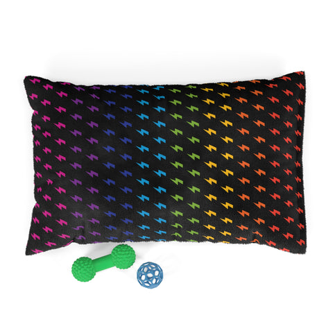 Lightning Icon (Black/Rainbow) Pet Bed