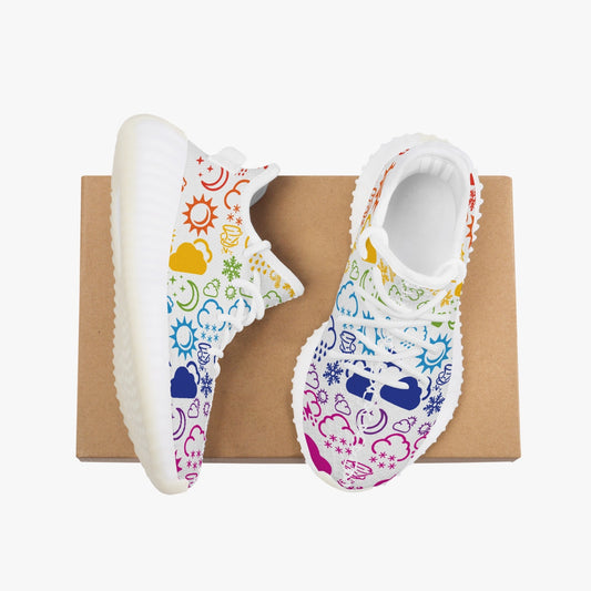 Wx Icon (White/Rainbow) Kids' Mesh Knit Sneakers
