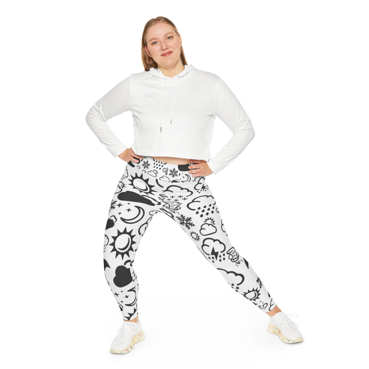 Wx Icon (Blanc/Noir) Legging Grande Taille 