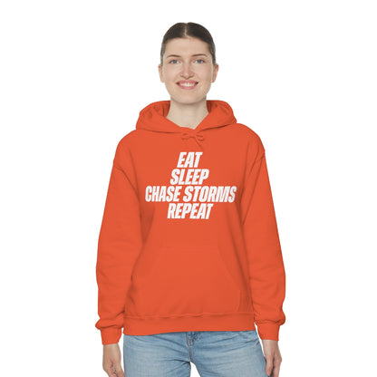 Eat, Sleep, Chase Storms, Repeat Sudadera con capucha 