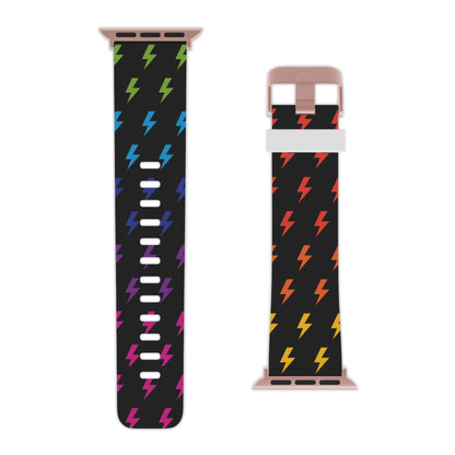 Lightning Icon (Black/Rainbow) Watch Band for Apple Watch