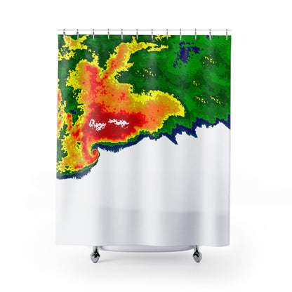 Radar Print (White) Shower Curtain