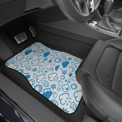 Wx Icon (White/Blue) Car Mats (Set of 4)