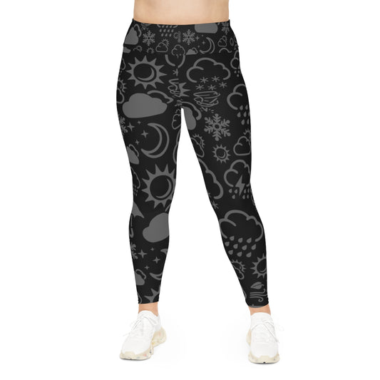 Wx Icon (Black/Gray) Plus Size Leggings