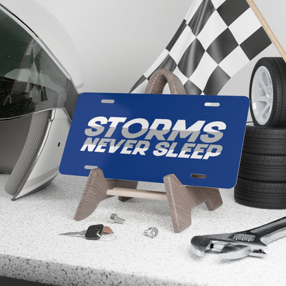 Plaque d'immatriculation Storms Never Sleep