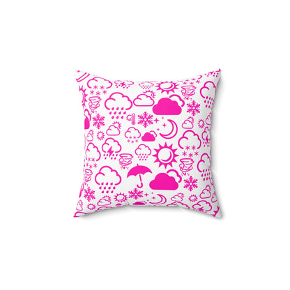 Wx Icon (White/Pink) Throw Pillow