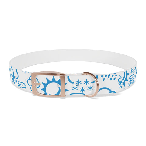 Wx Icon (White/Blue) Dog Collar