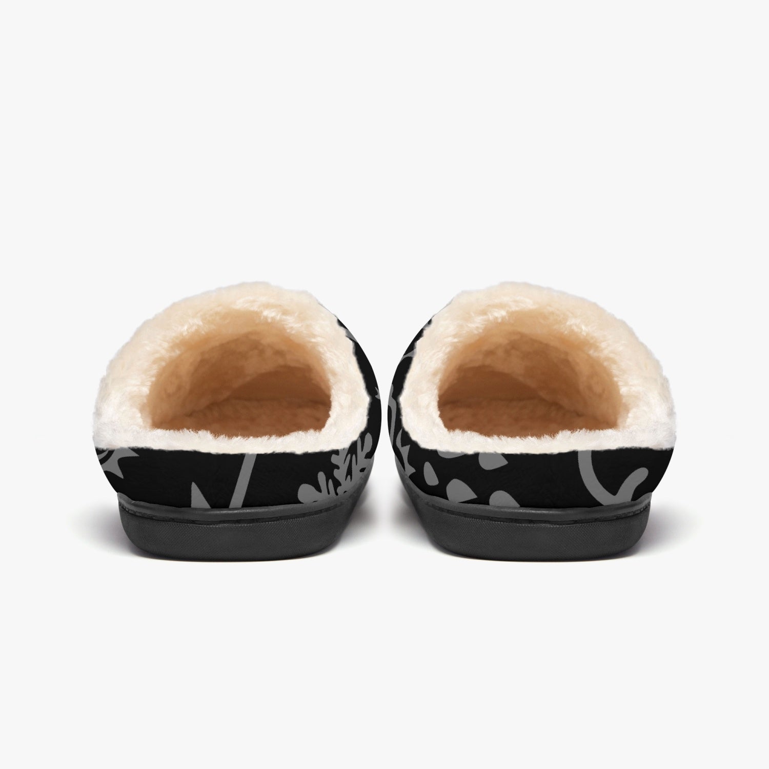 Wx Icon (Black/Gray) Fluffy Slippers 