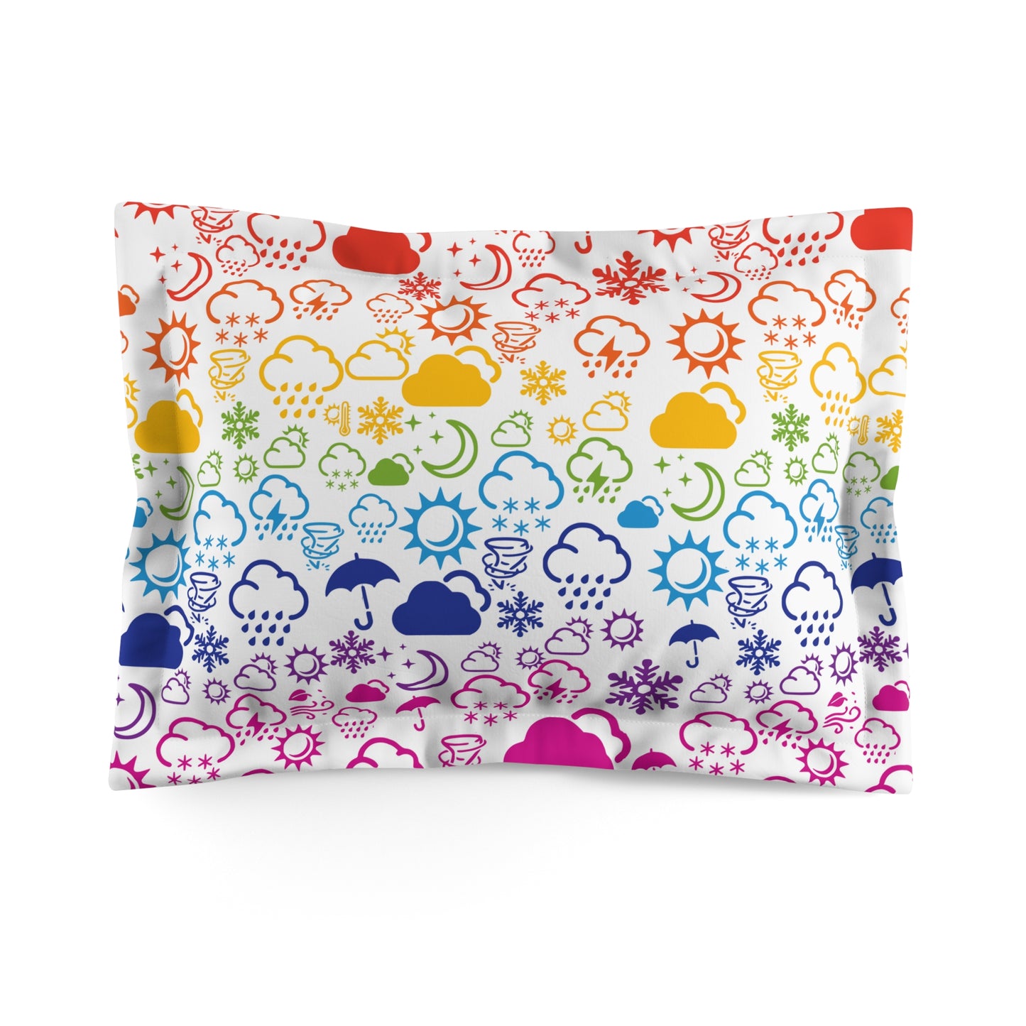 Wx Icon (White/Rainbow) Microfiber Pillow Sham