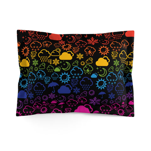 Wx Icon (Black/Rainbow) Microfiber Pillow Sham