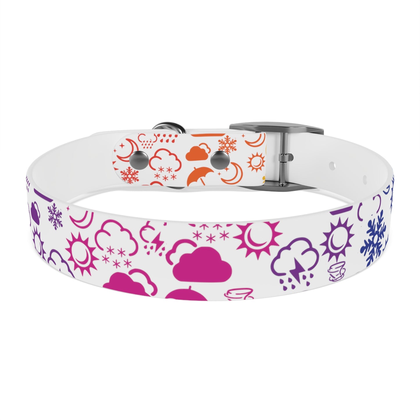 Wx Icon (White/Rainbow) Dog Collar