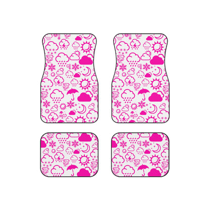 Wx Icon (White/Pink) Car Mats (Set of 4)