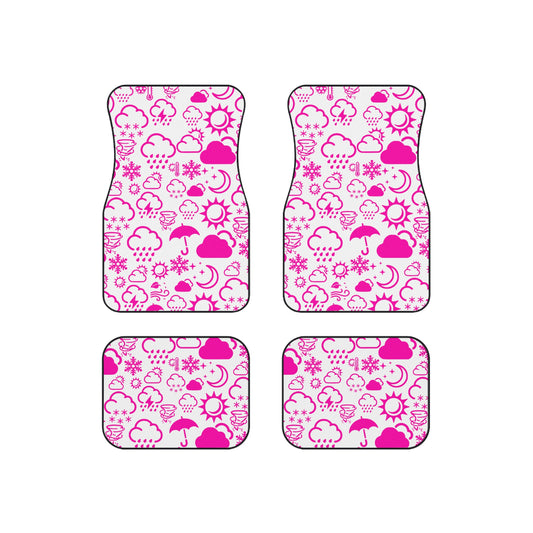 Wx Icon (White/Pink) Car Mats (Set of 4)