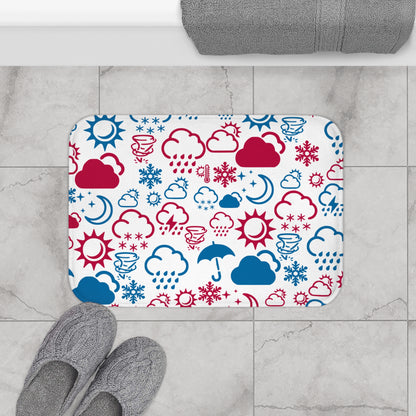 Wx Icon (Red/Blue) Bath Mat