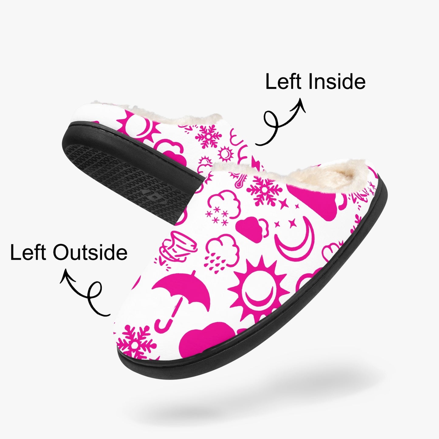 Wx Icon (White/Pink) Fluffy Slippers