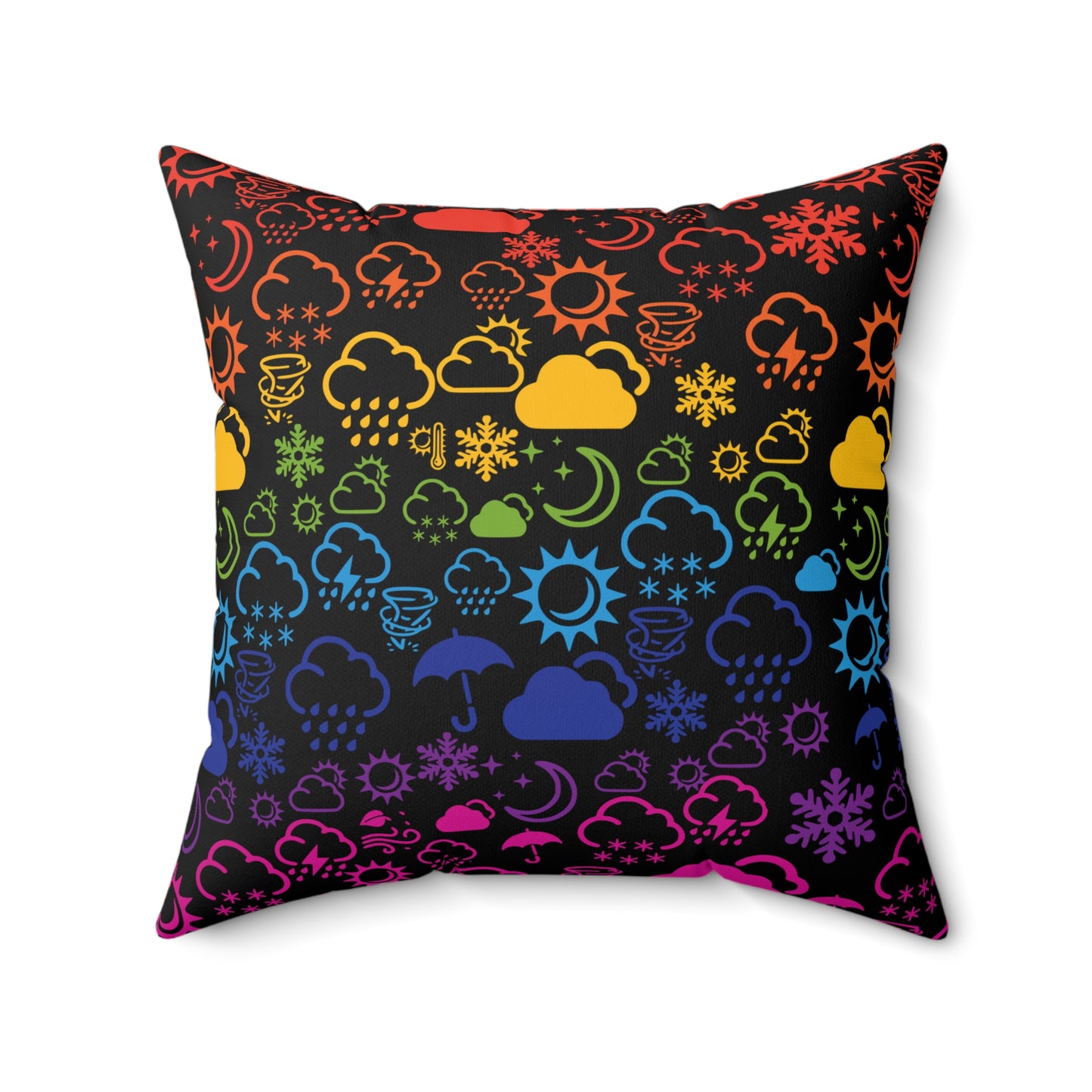 Wx Icon (Black/Rainbow) Throw Pillow