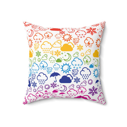 Wx Icon (White/Rainbow) Throw Pillow