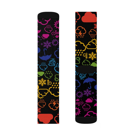 Wx Icon (Black/Rainbow) Socks