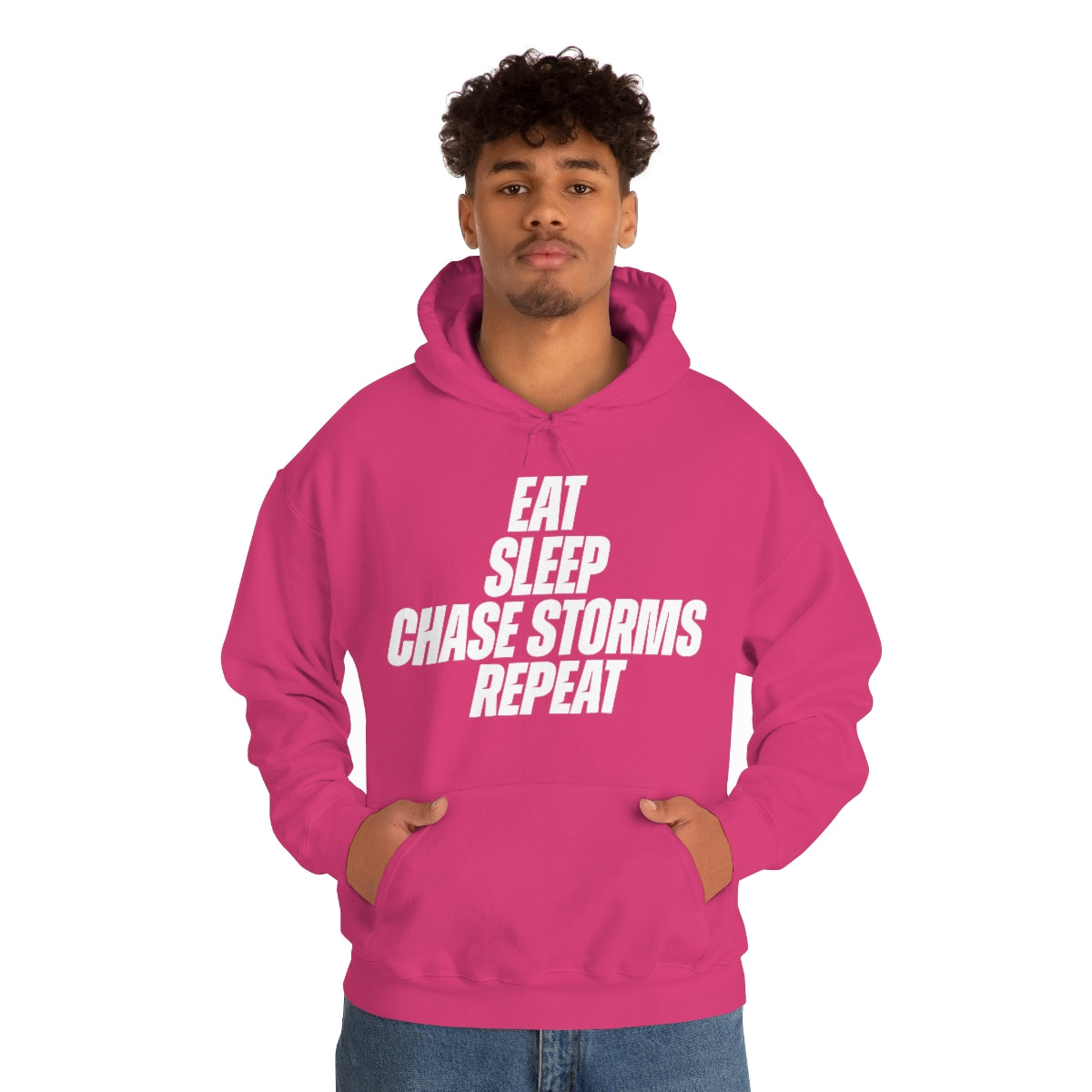 Eat, Sleep, Chase Storms, Repeat Sudadera con capucha 