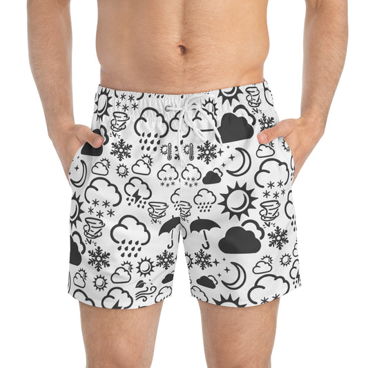 Wx Icon (White/Black) Swim Trunks