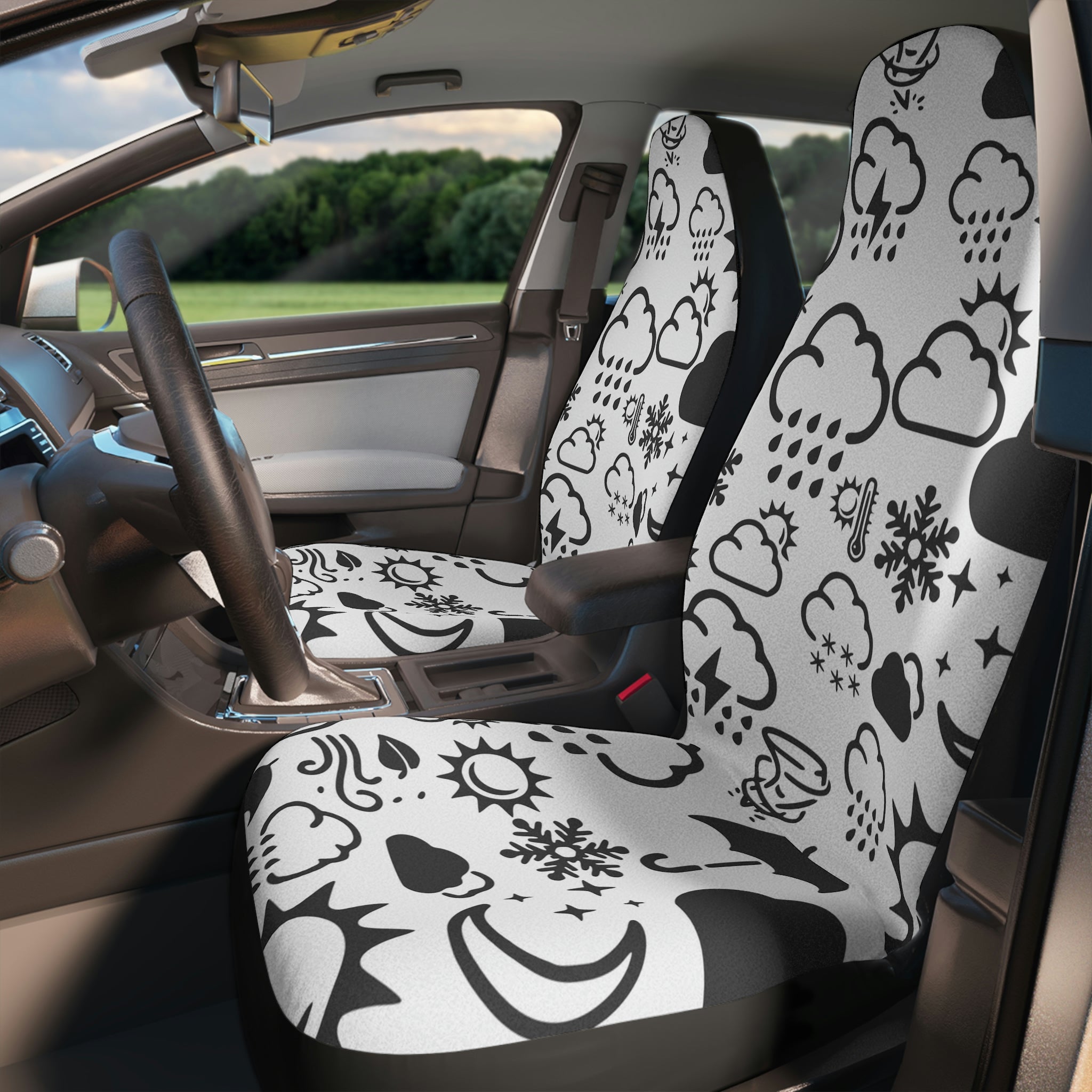 Wx Icon (White/Black) Car Seat Covers 