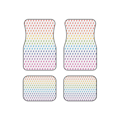 Lightning (White/Rainbow) Car Mats (Set of 4)