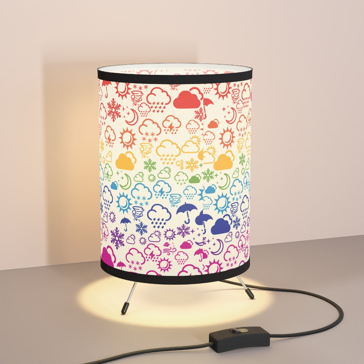 Wx Icon (White/Rainbow) Tripod Lamp