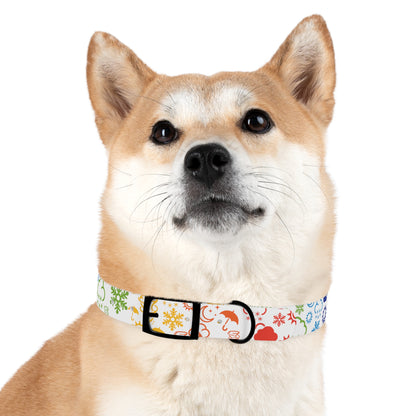 Wx Icon (White/Rainbow) Dog Collar