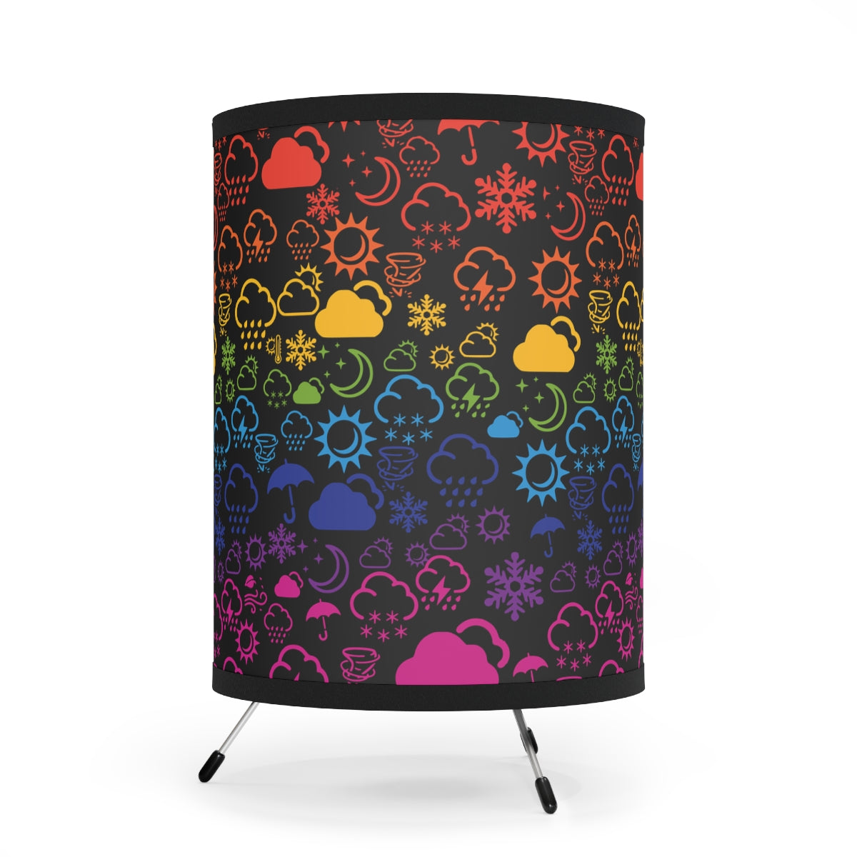 Wx Icon (Black/Rainbow) Tripod Lamp