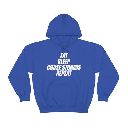 Eat, Sleep, Chase Storms, Repeat Sudadera con capucha 