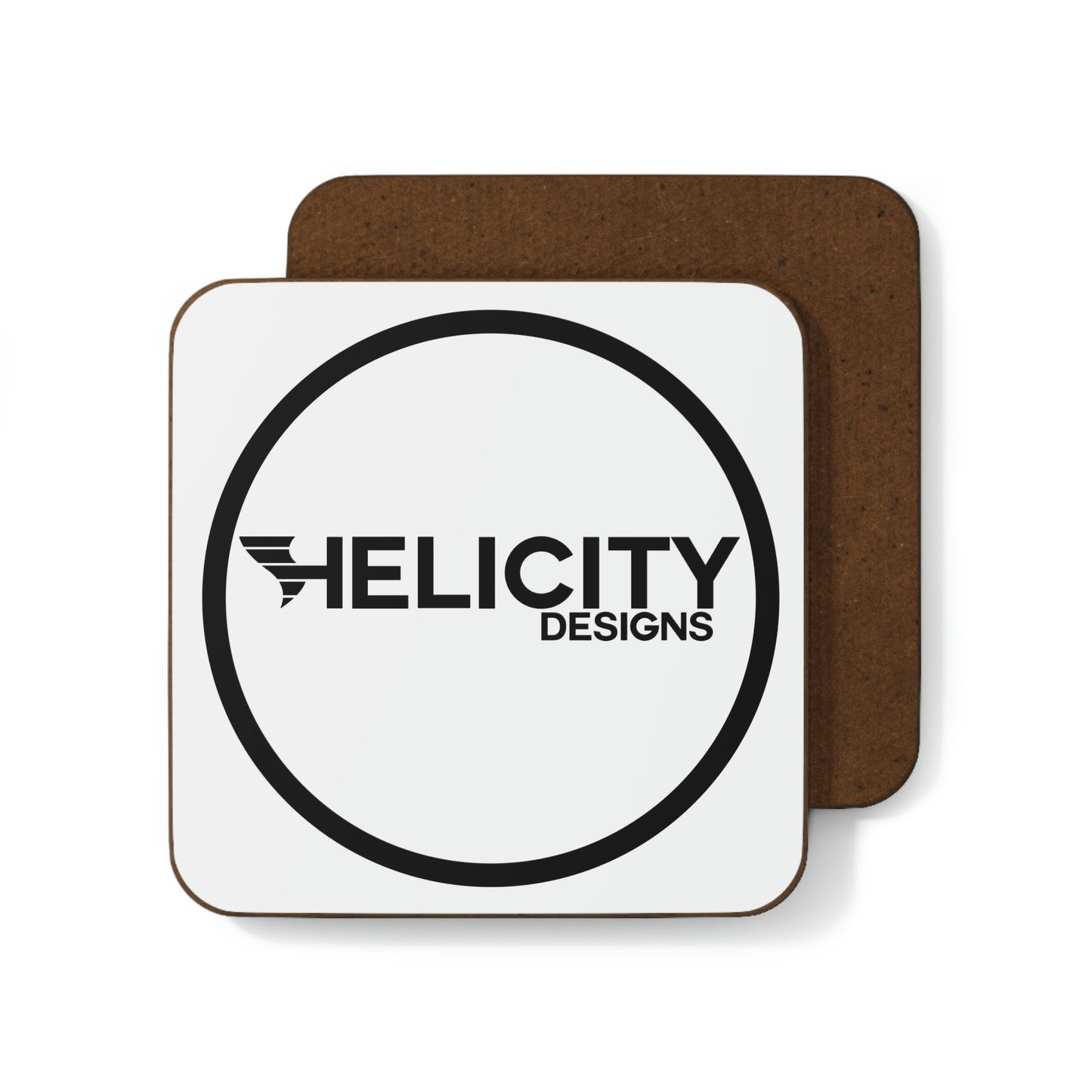 Round Helicity Designs Hardboard Back Coaster