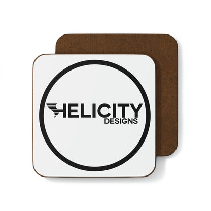 Round Helicity Designs Hardboard Back Coaster