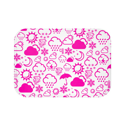 Wx Icon (White/Pink) Bath Mat