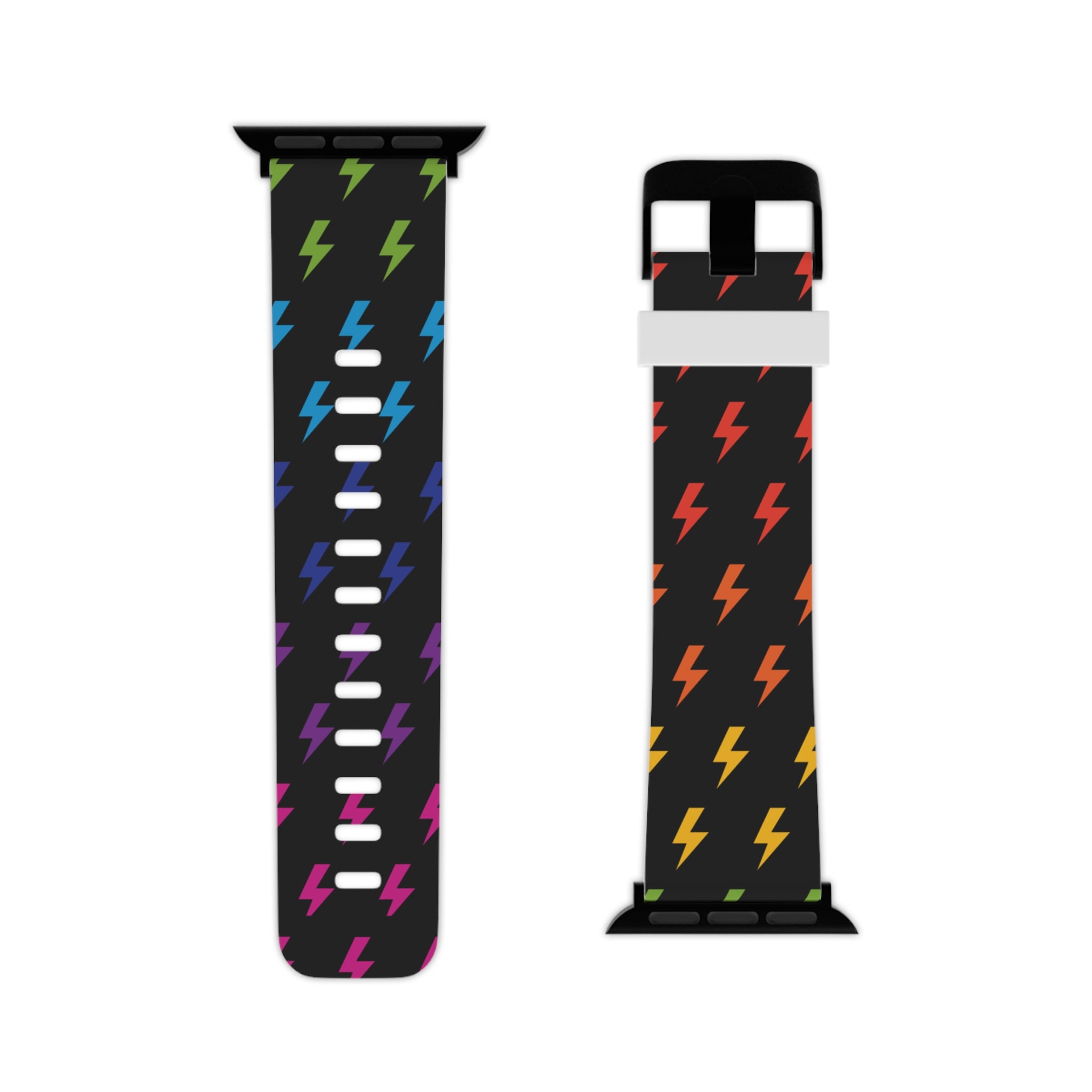 Lightning Icon (Black/Rainbow) Watch Band for Apple Watch 