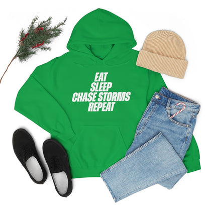 Eat, Sleep, Chase Storms, Repeat Sudadera con capucha 