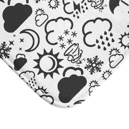 Wx Icon (White/Black) Bath Mat