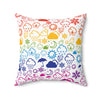 Wx Icon (White/Rainbow) Throw Pillow