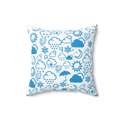 Wx Icon (White/Blue) Throw Pillow