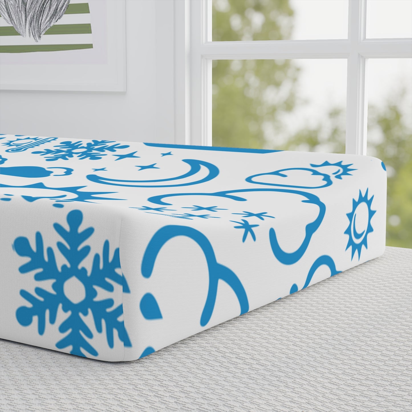 Wx Icon (White/Blue) Changing Pad Cover