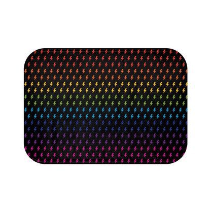 Lightning (Black/Rainbow) Bath Mat